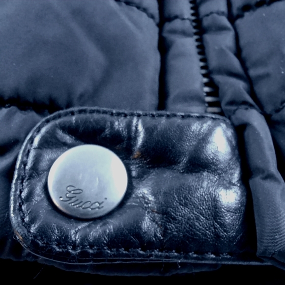 AW97 GUCCI x TOM FORD Vtg Moto Puffer Jacket Web Leather Nylon Biker Bomber - Picture 7 of 16